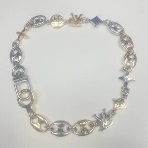 Louis Vuitton LV Vintage Sailor Chain Belt S00 M03122 Silver & Gold